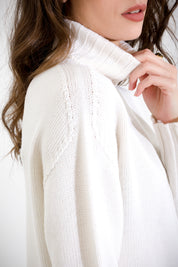 Maglia dolcevita in pura lana costa