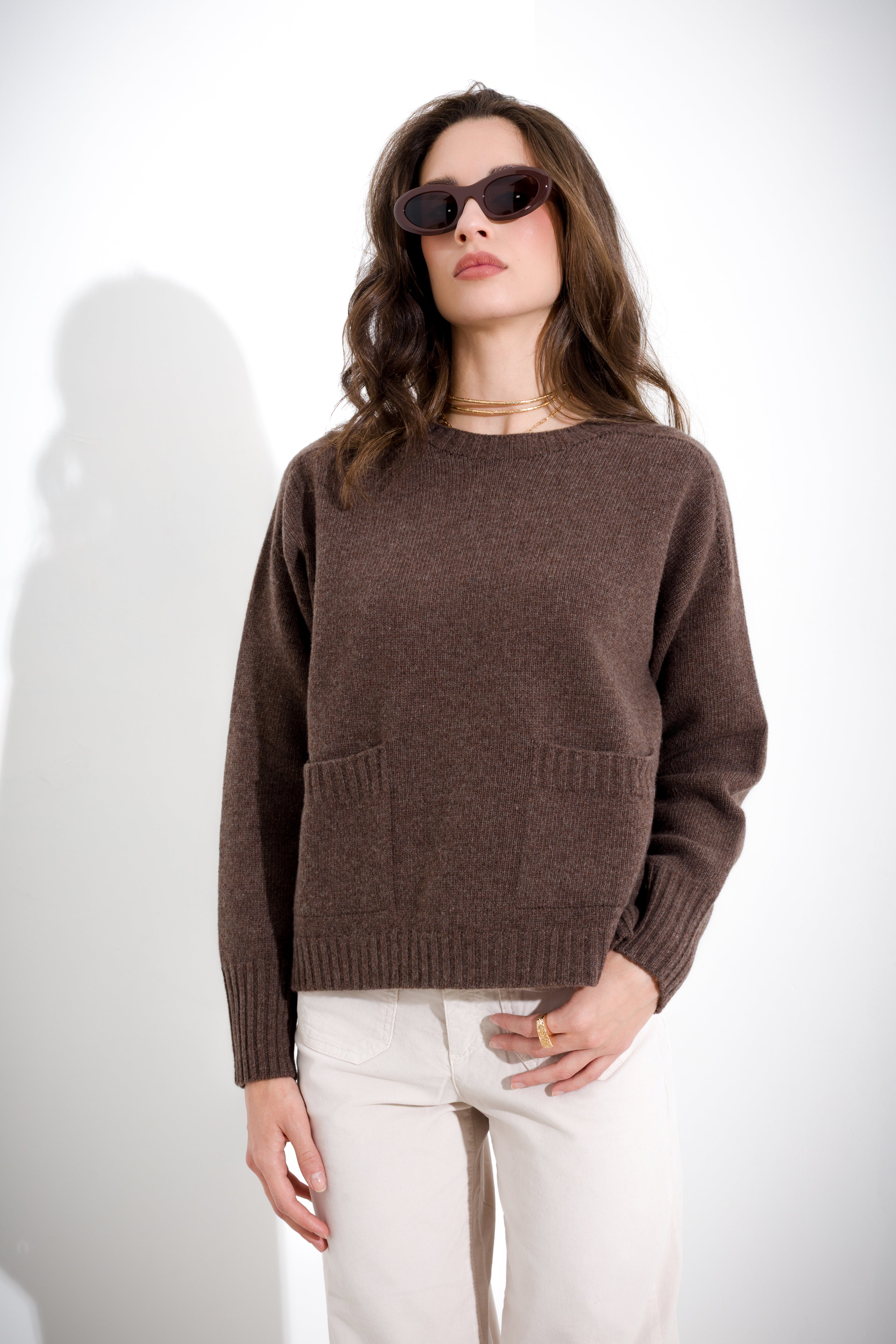 Maglia in pura lana melange FRIENDLY SWEATER