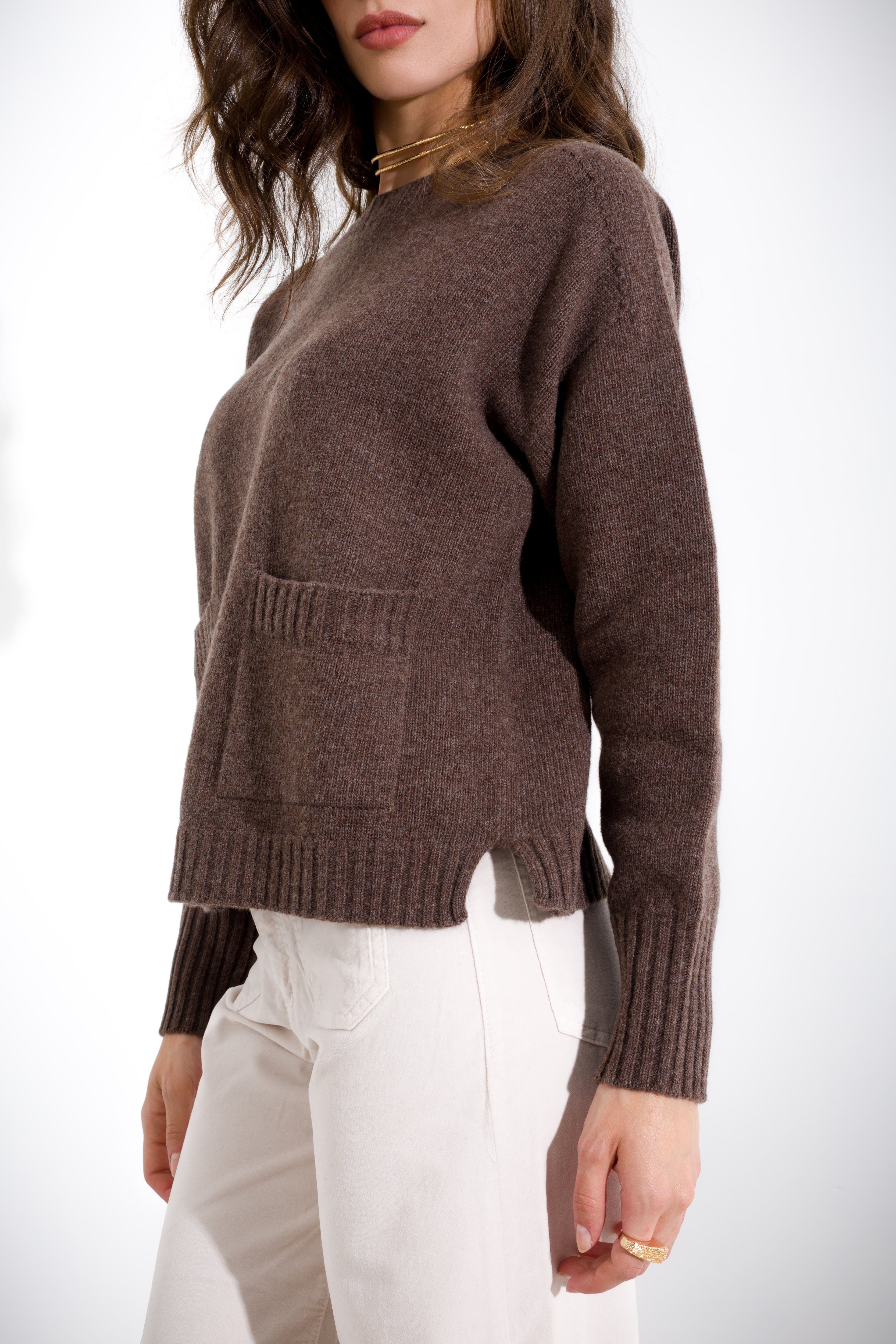 Maglia in pura lana melange FRIENDLY SWEATER