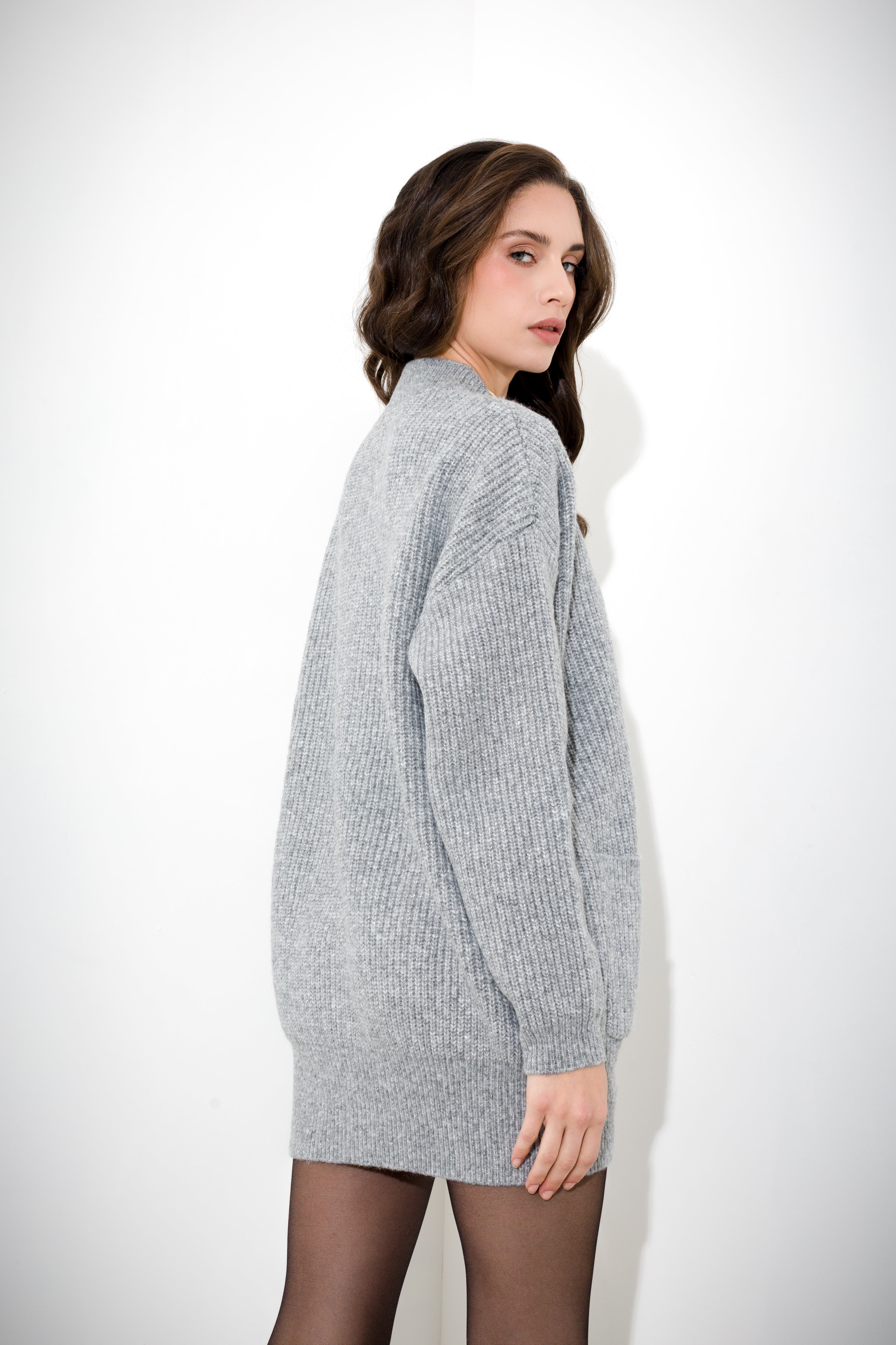 Cardigan over con filo lurex