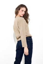Maglia scollo a v filo lurex