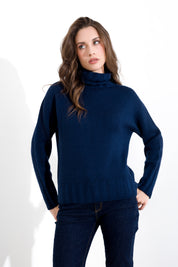 Maglia dolcevita in pura lana costa
