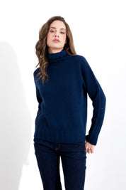Maglia dolcevita in pura lana costa