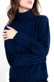 Maglia dolcevita in pura lana costa