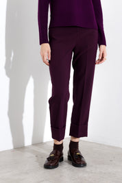 Pantalone con risvolto in tela lana