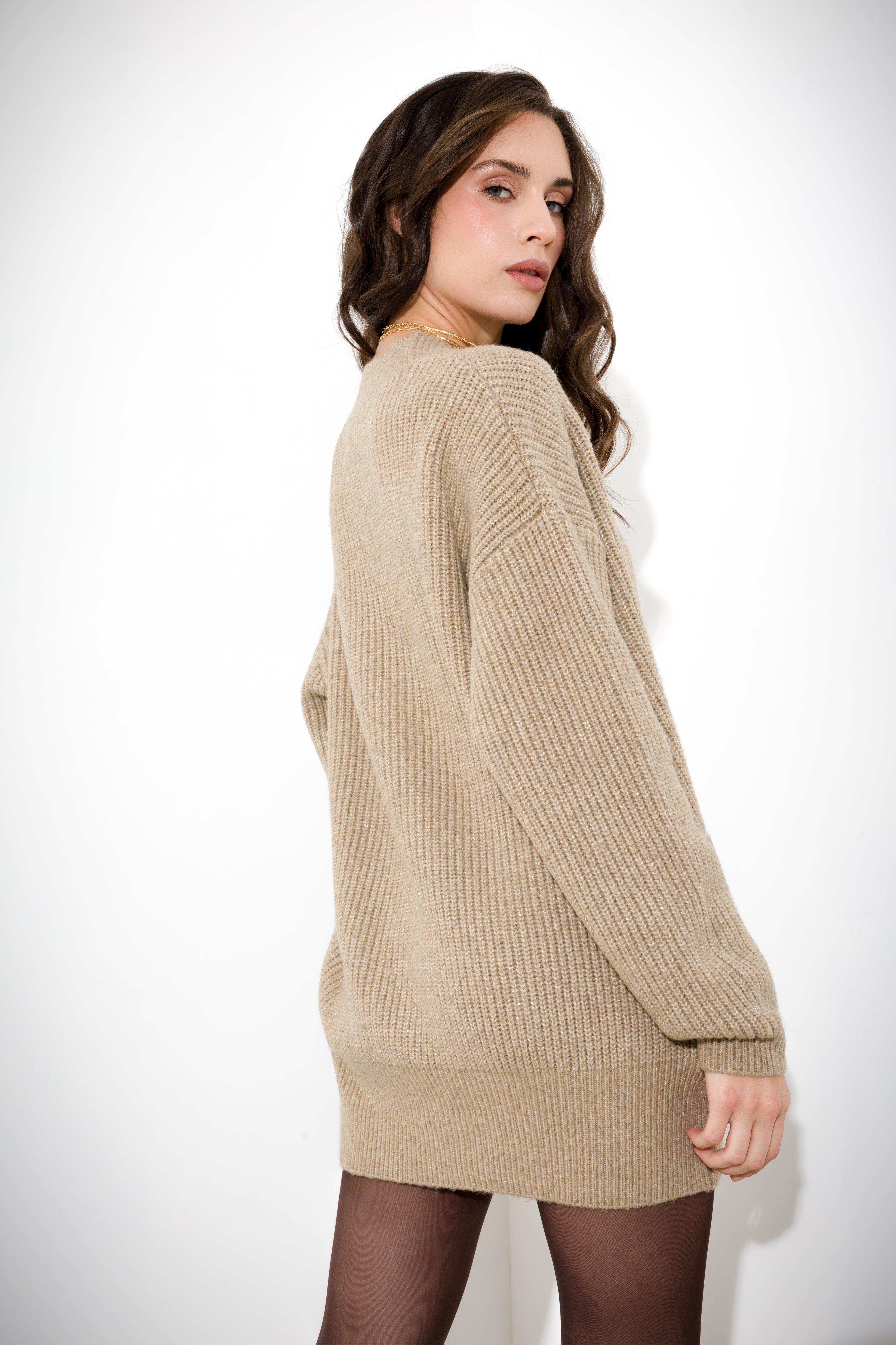 Cardigan over con filo lurex