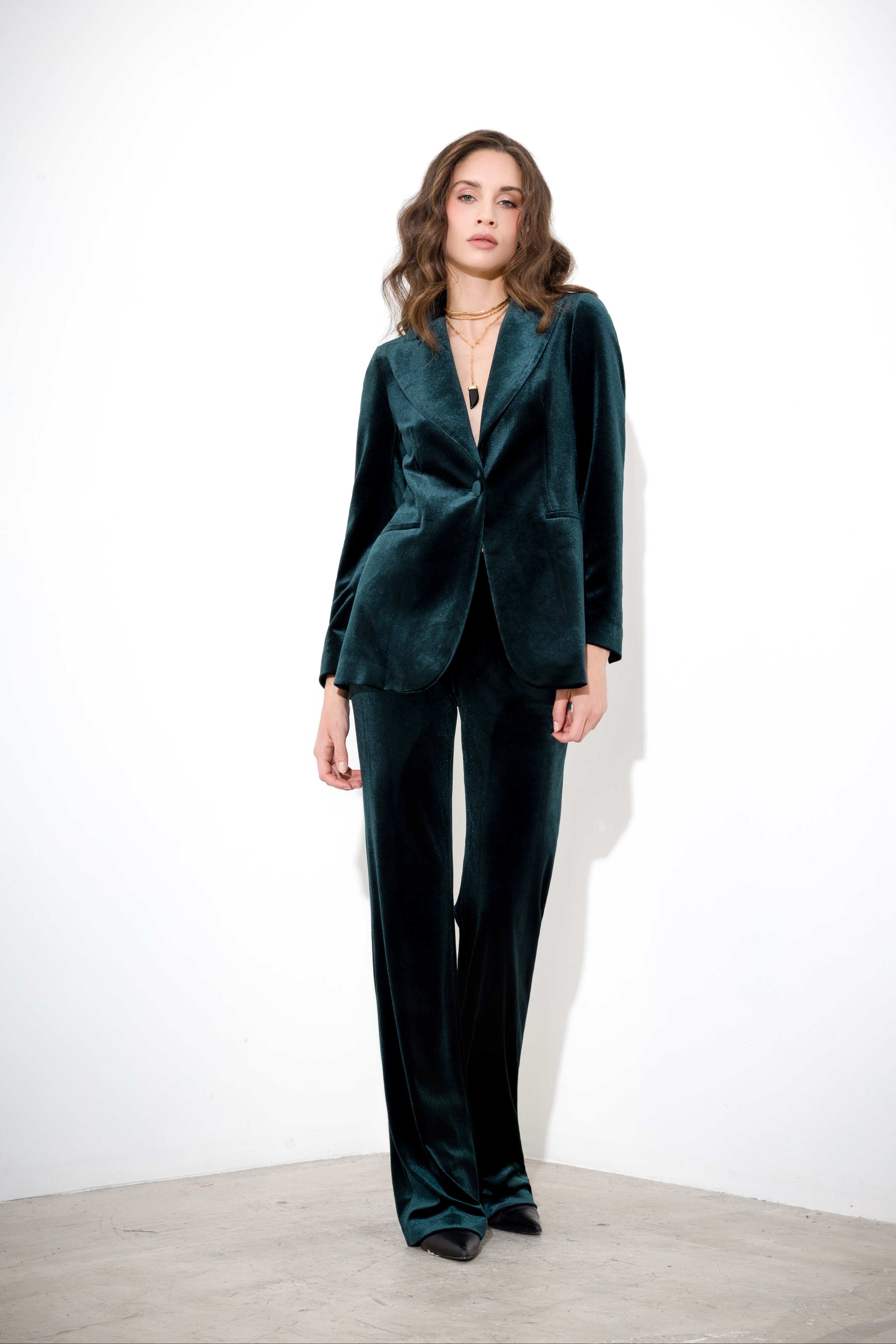 Blazer monopetto in velluto