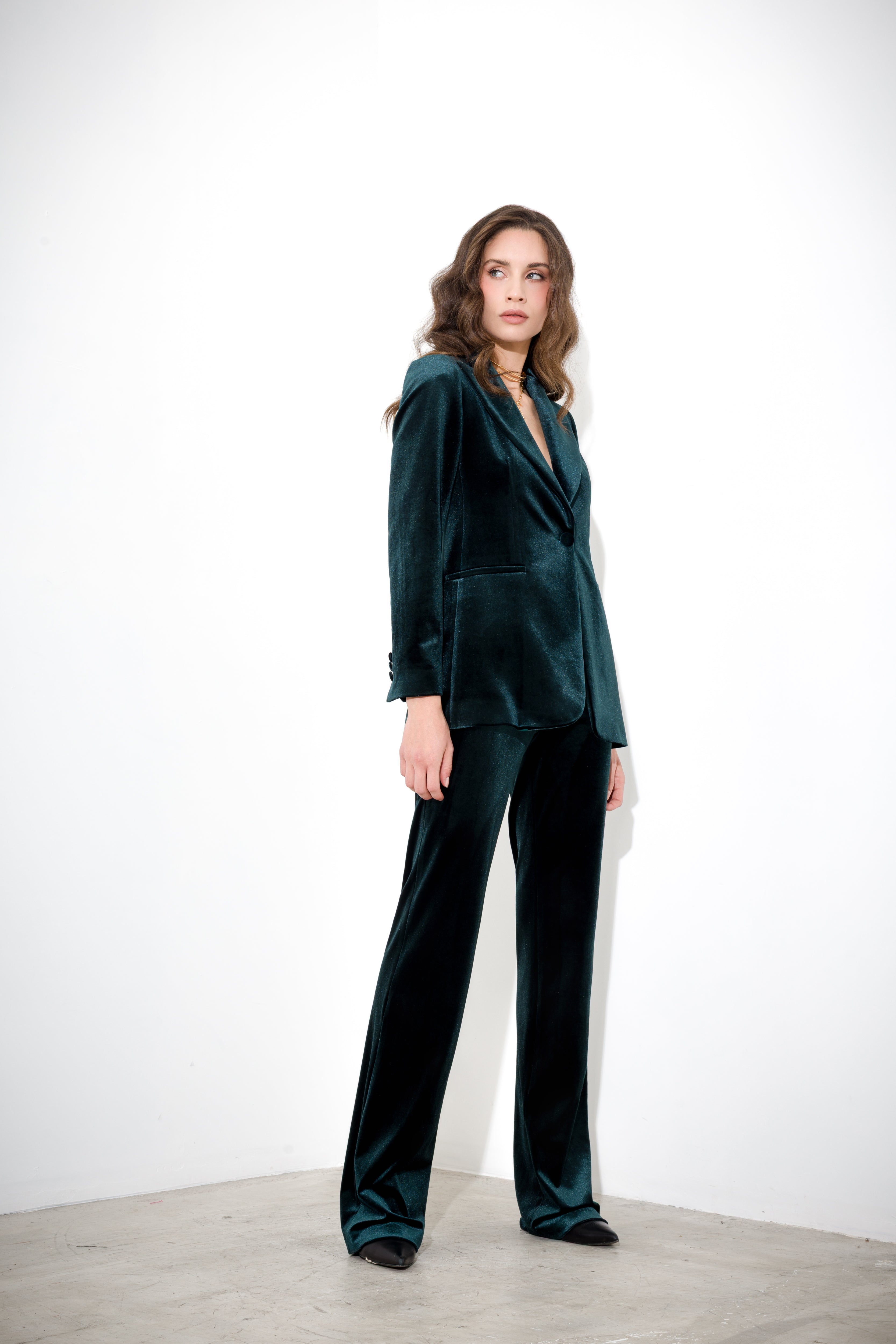 Blazer monopetto in velluto