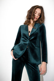 Blazer monopetto in velluto