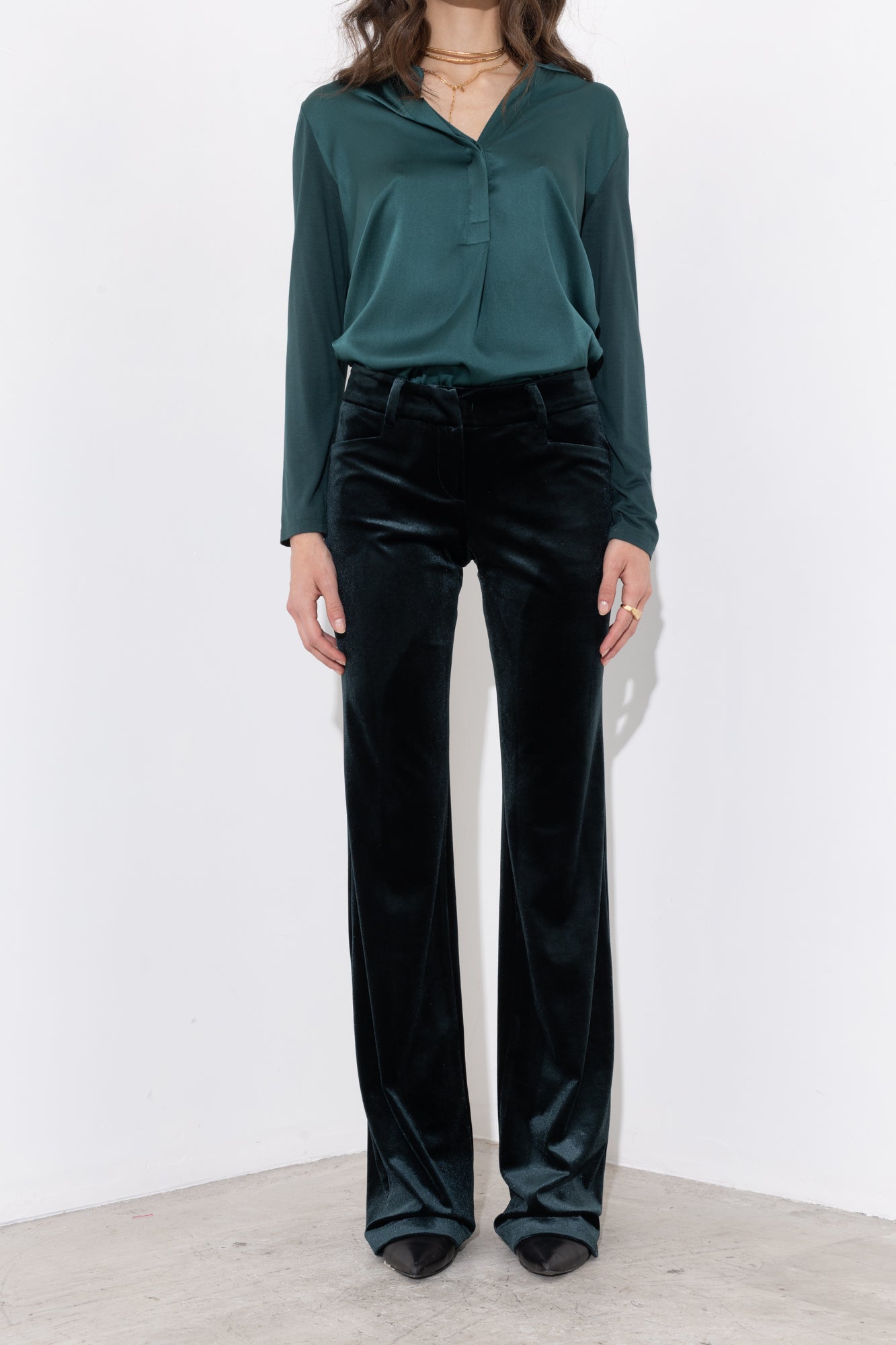Pantalone flare in velluto