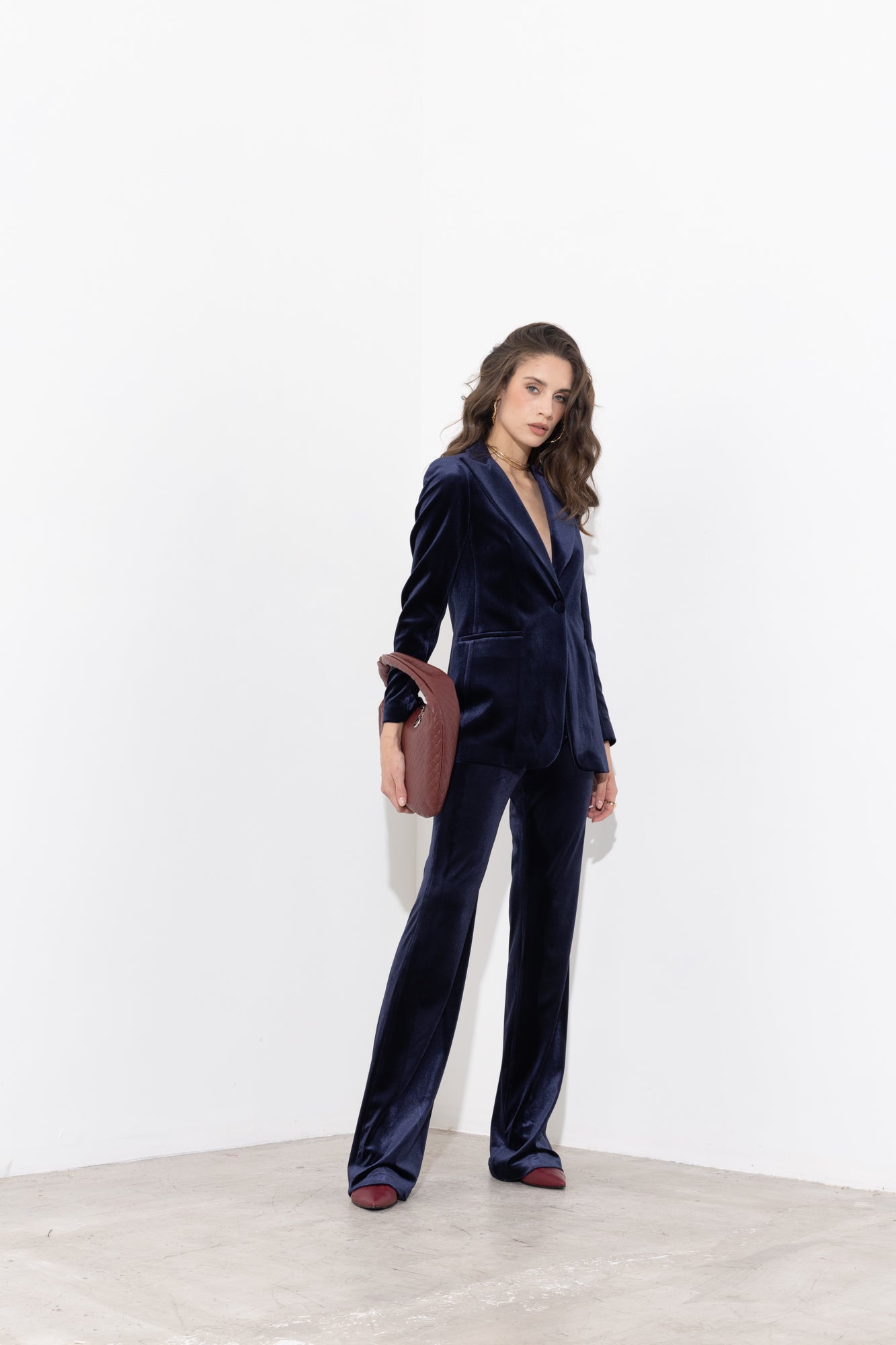 Blazer monopetto in velluto