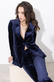 Blazer monopetto in velluto