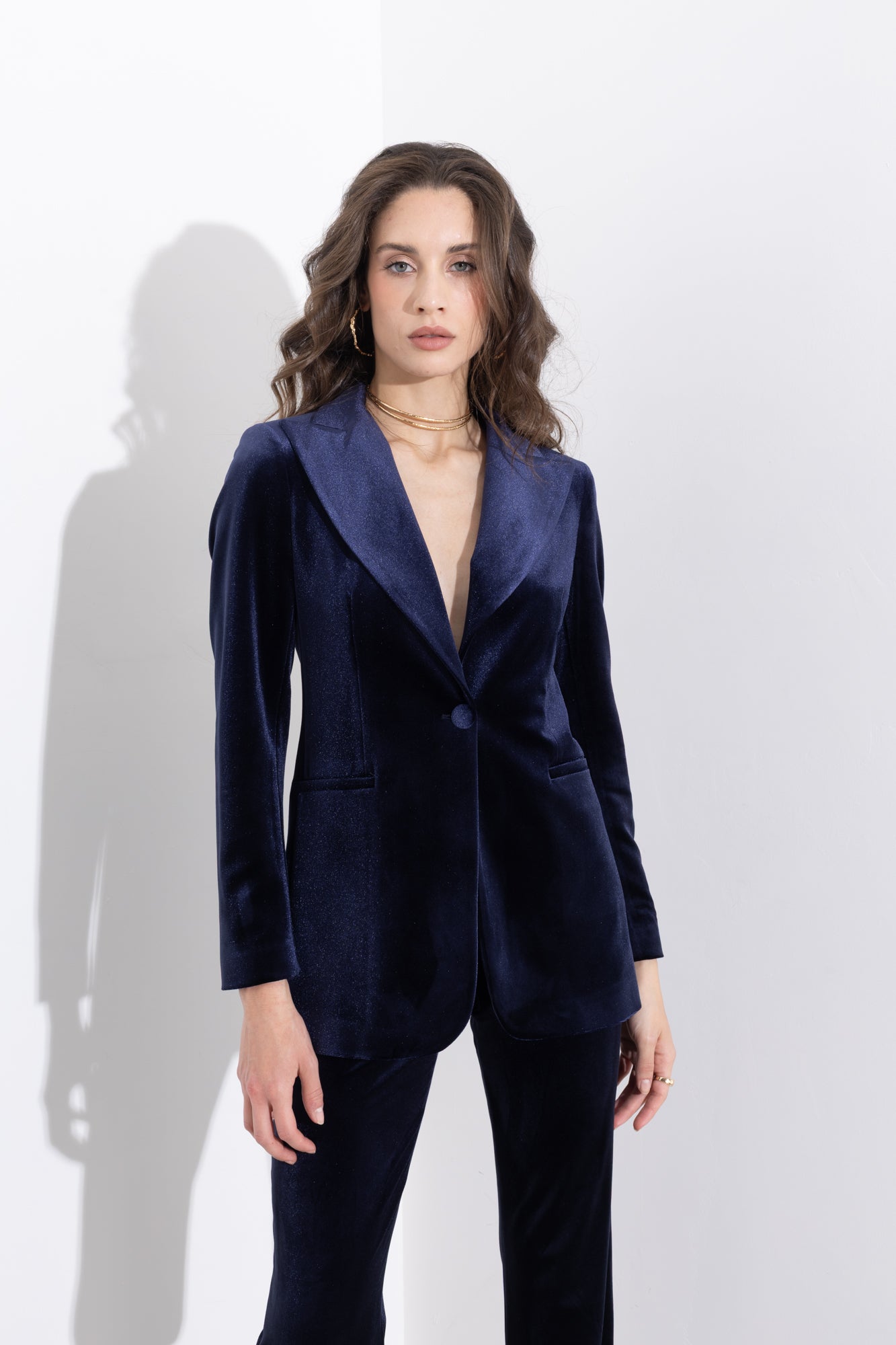Blazer monopetto in velluto