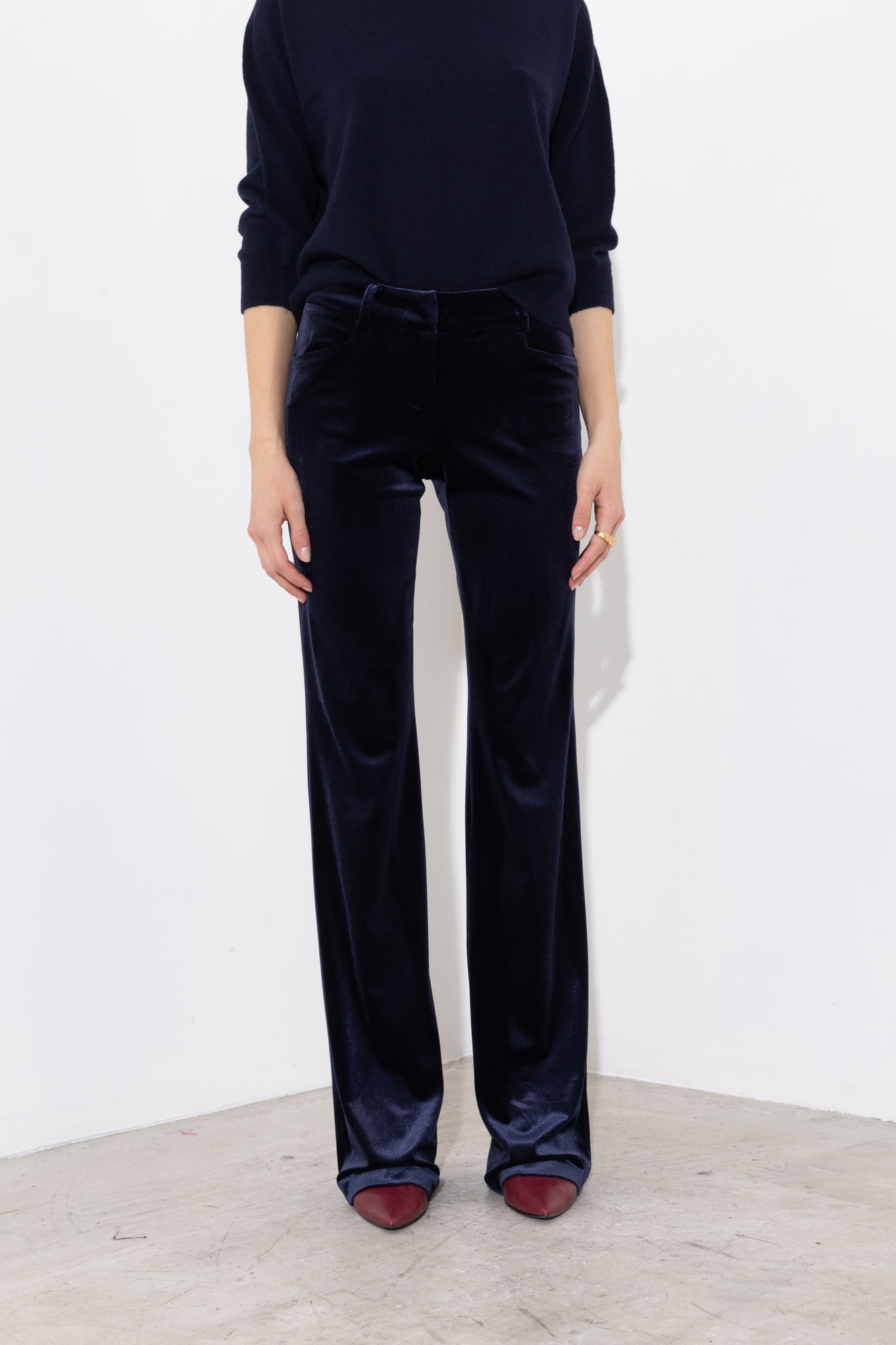 Pantalone flare in velluto