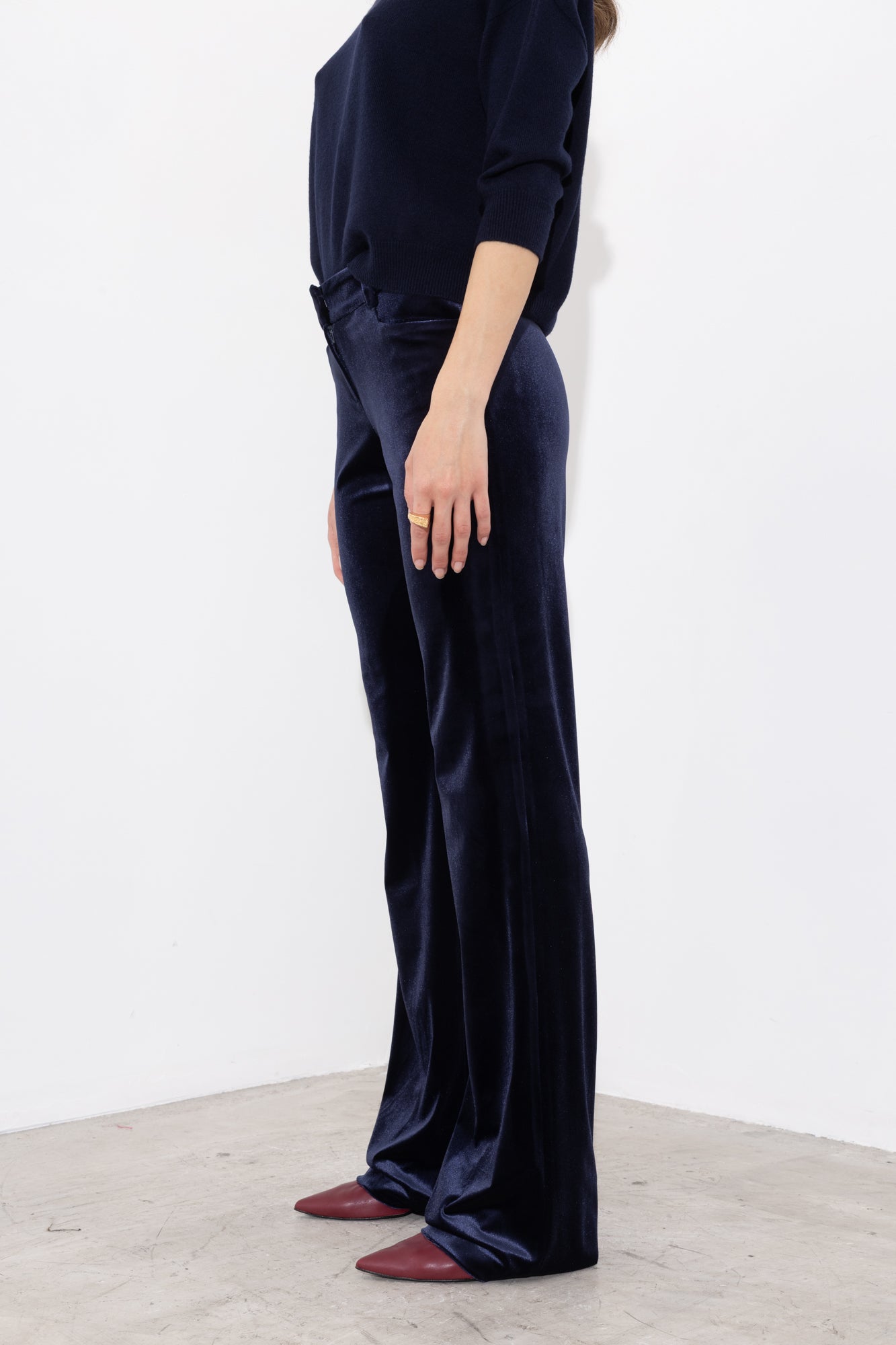 Pantalone flare in velluto