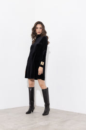 Abito corto in velluto ciniglia