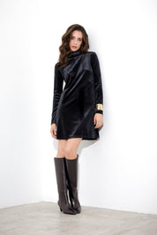 Abito corto in velluto ciniglia