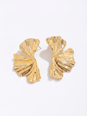 Orecchini a Foglia Scultorea Ondulata