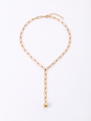 Collana Paperclip Lunga con Pendente a Sfera