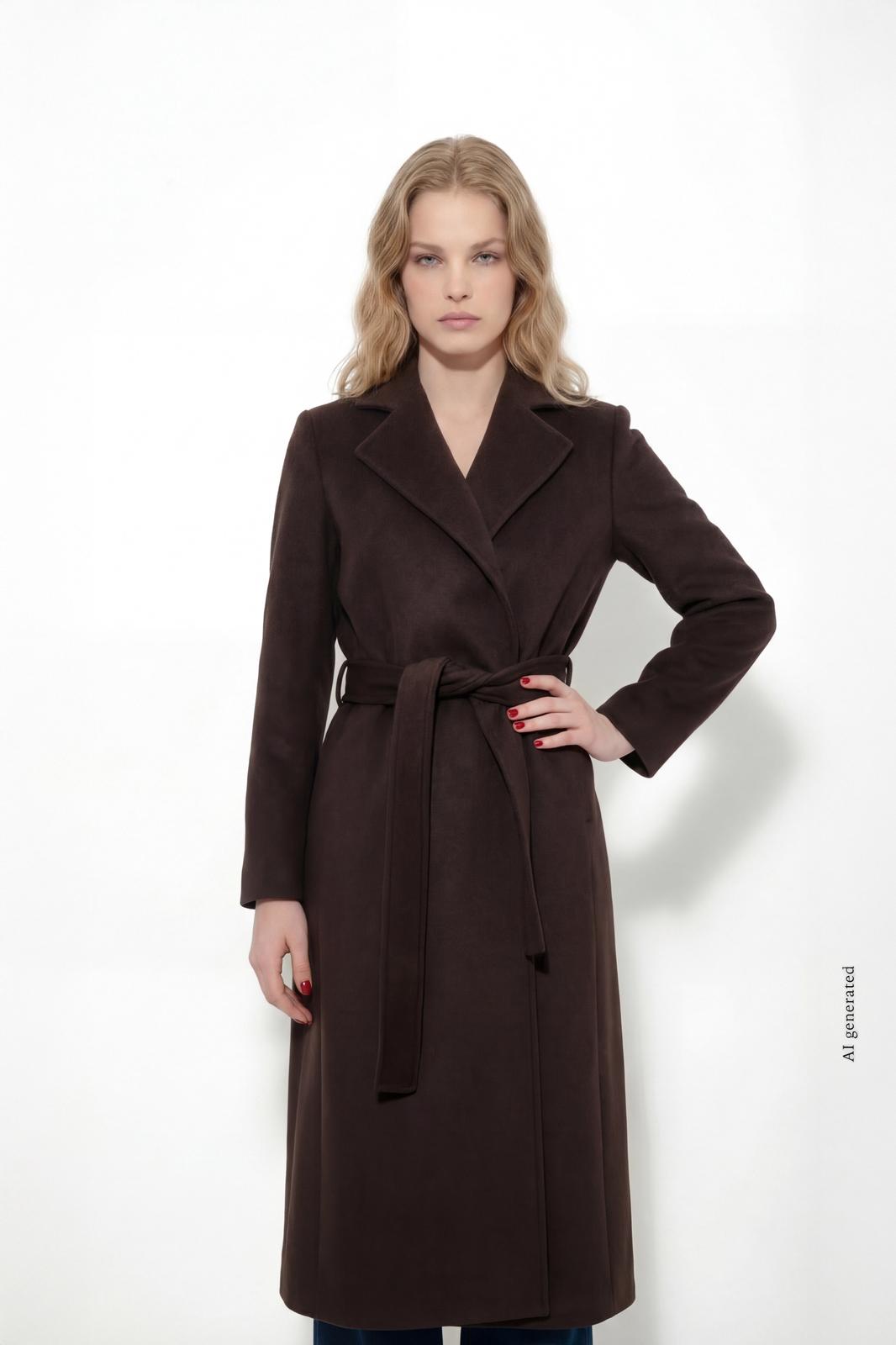 Cappotto in panno con cintura