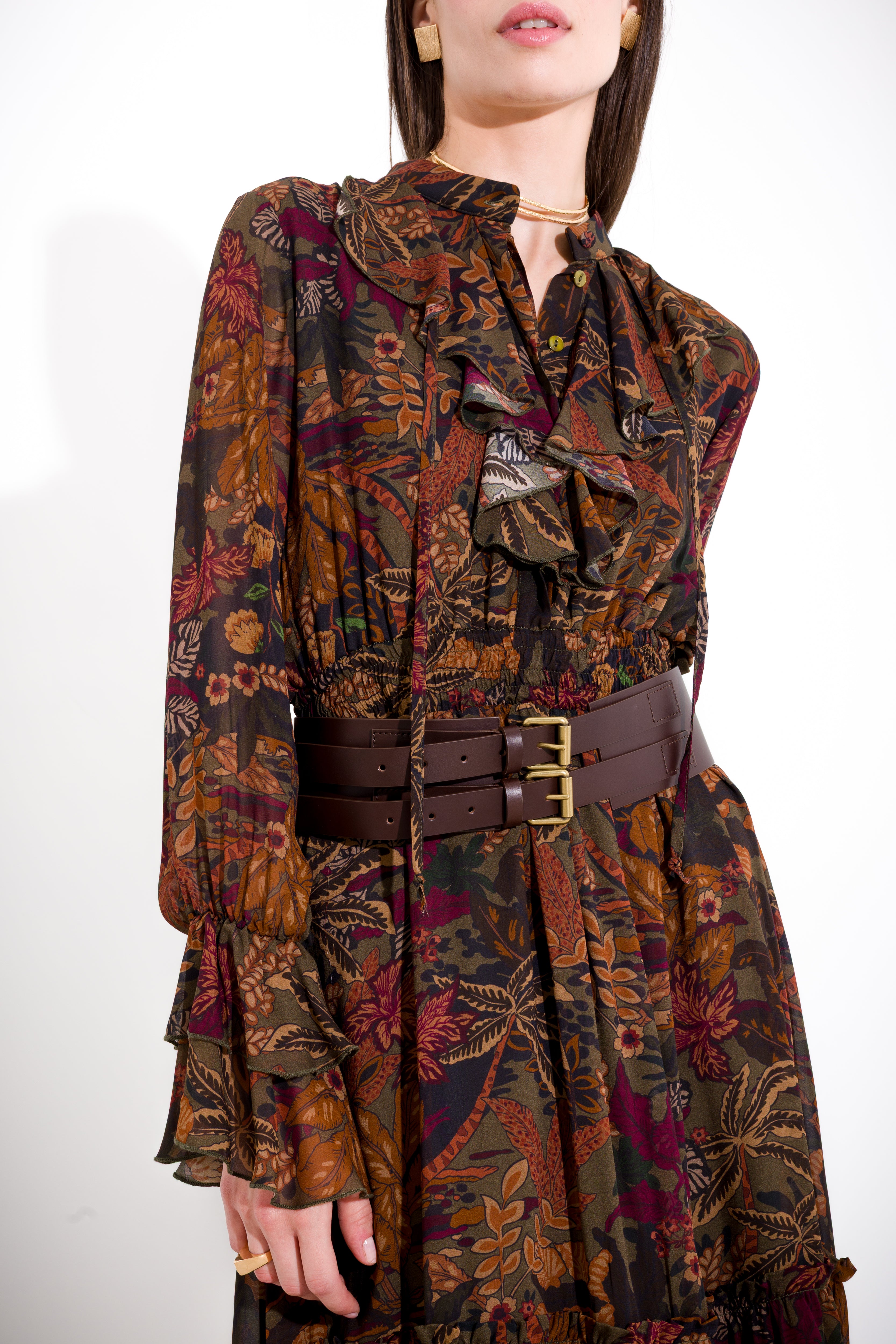 Double buckle corset belt