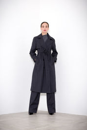 Trench lungo gessato