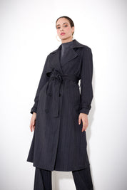Trench lungo gessato
