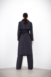 Trench lungo gessato