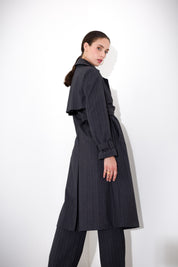 Trench lungo gessato