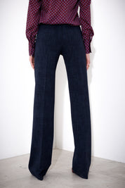Pantaloni dritti in punto milano melange