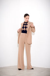 Pantalone a palazzo in fluido diagonale