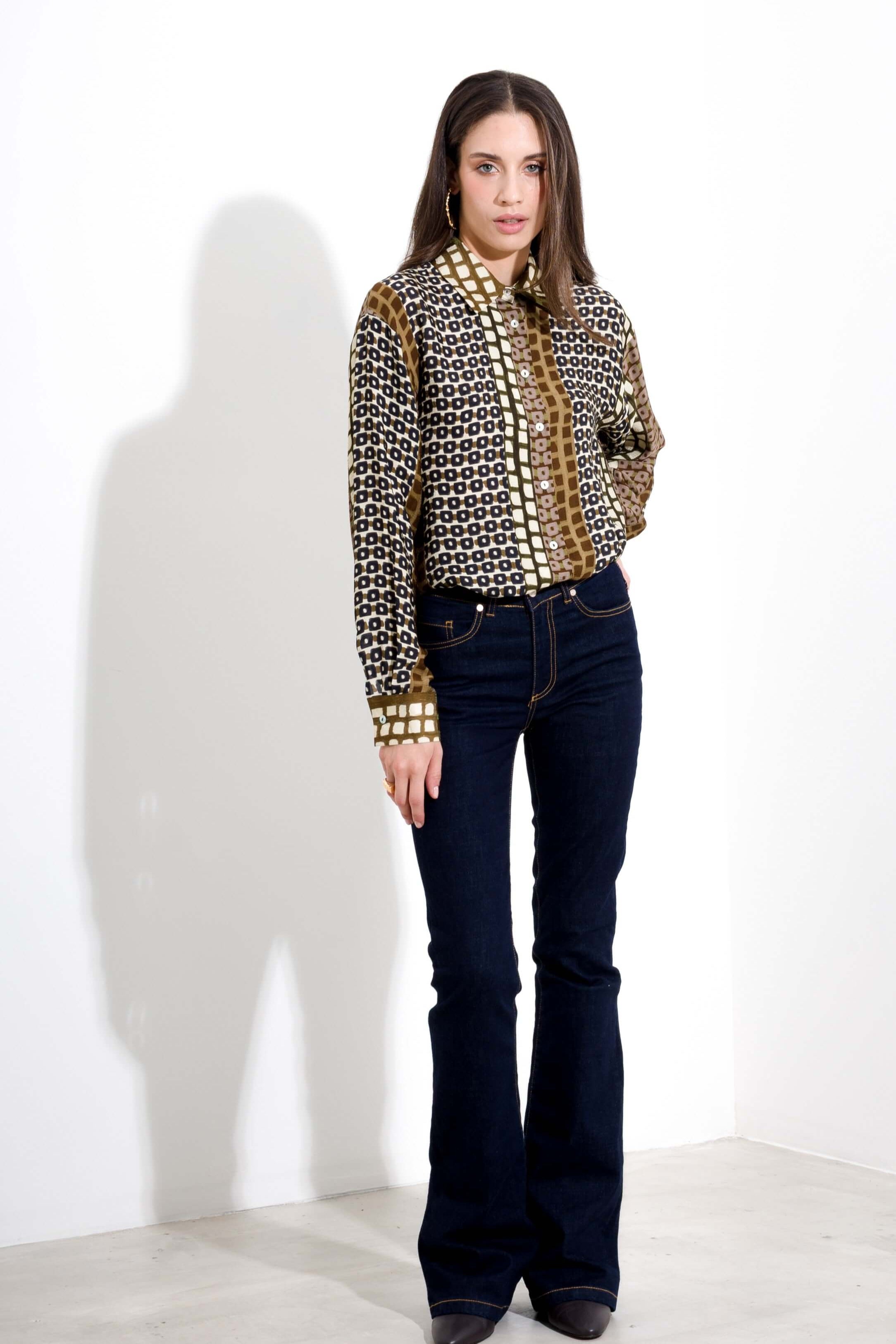 Pantalone Mid Flare in denim - Compagnia Italiana