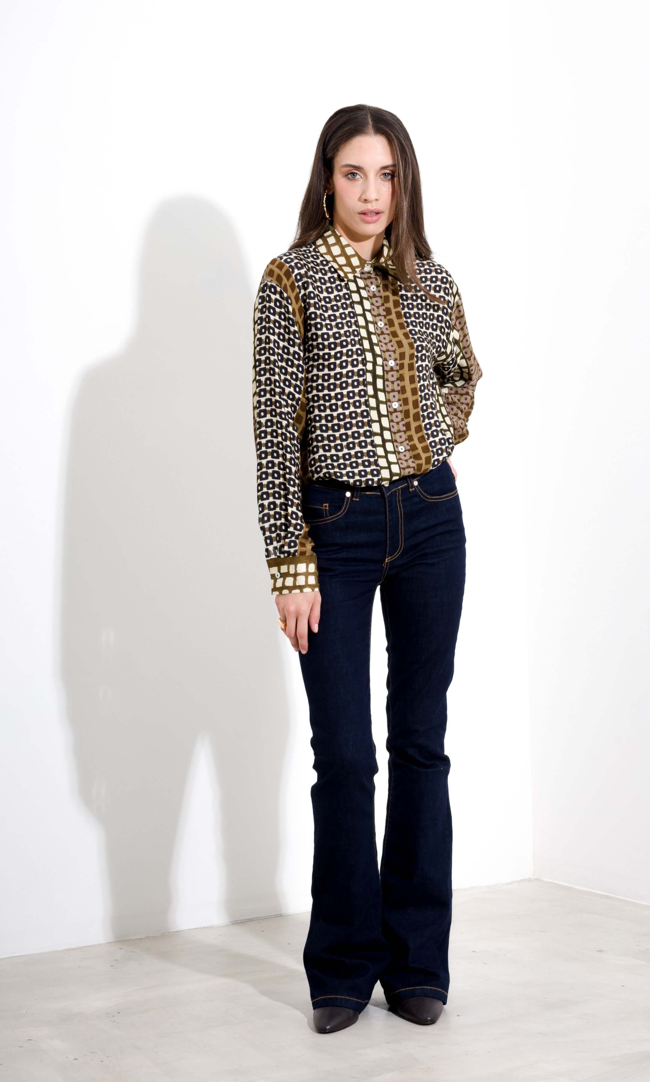 Pantalone Mid Flare in denim - Compagnia Italiana
