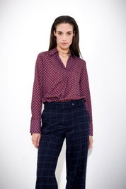 Blusa stampa cravatta in creponne