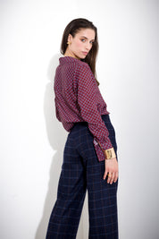 Blusa stampa cravatta in creponne