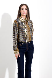 Camicia stampa geometric patch