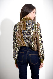 Camicia stampa geometric patch