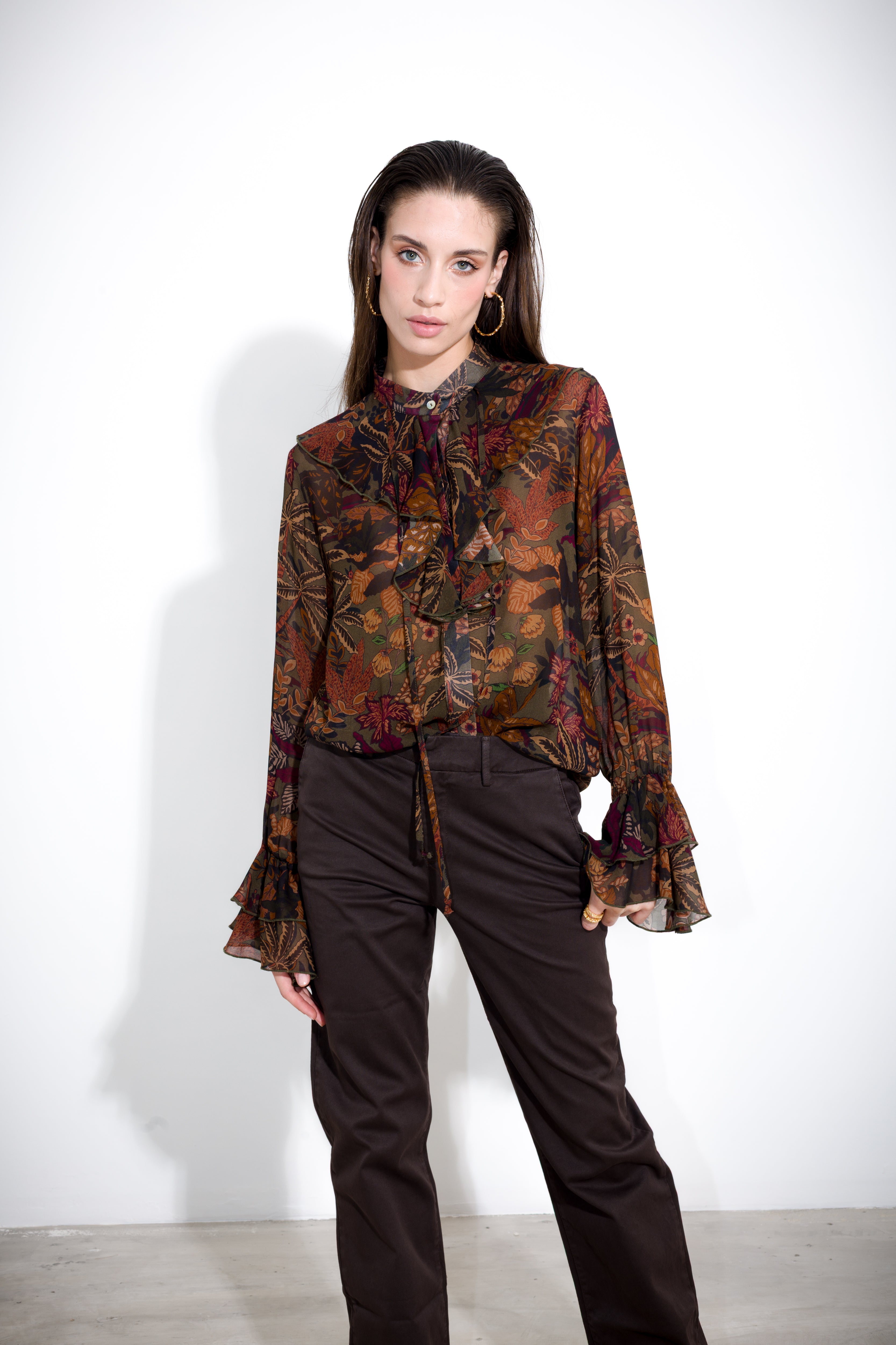 Camicia con rouches