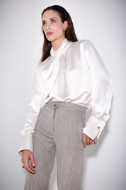 Blusa nodo in raso
