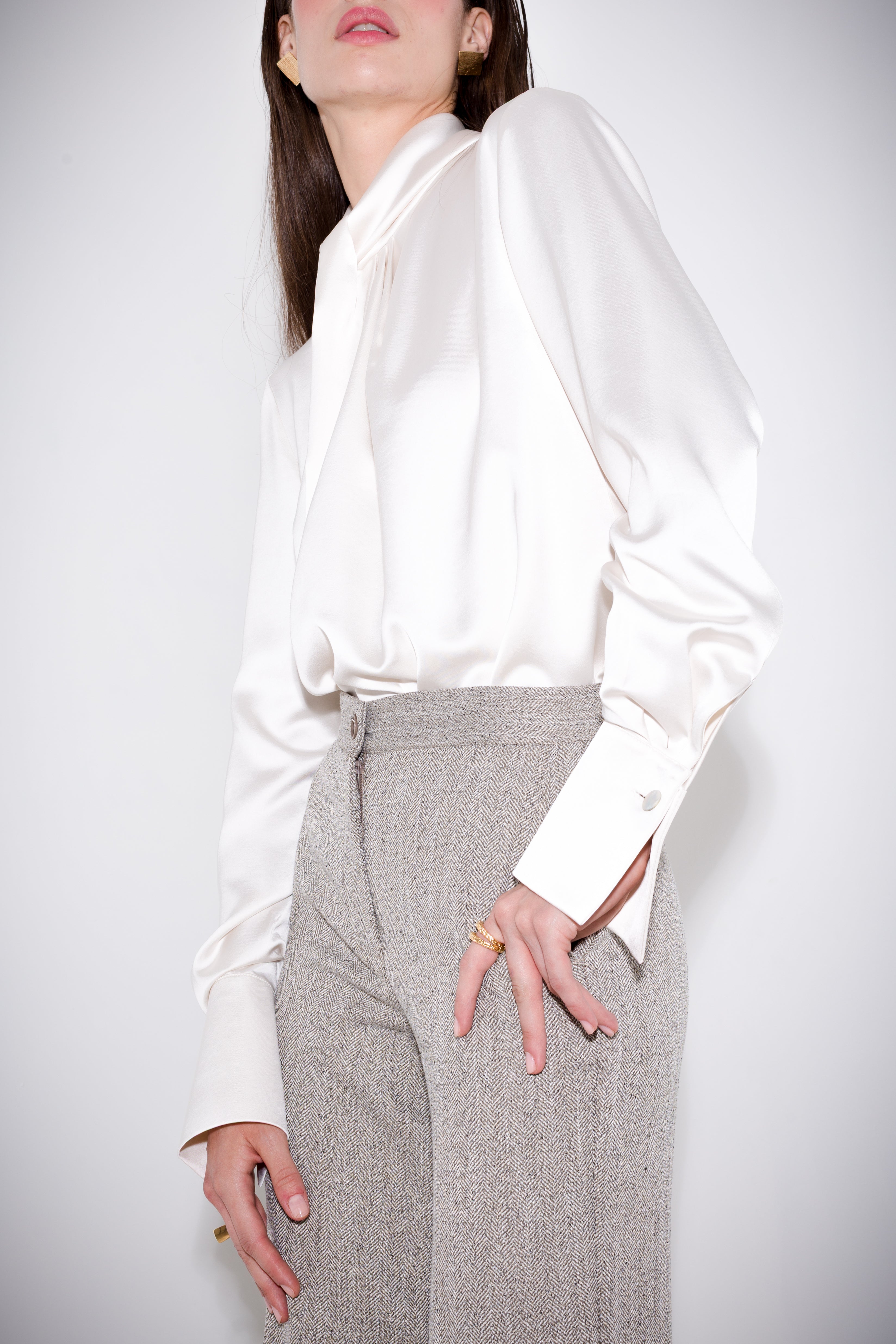 Blusa nodo in raso