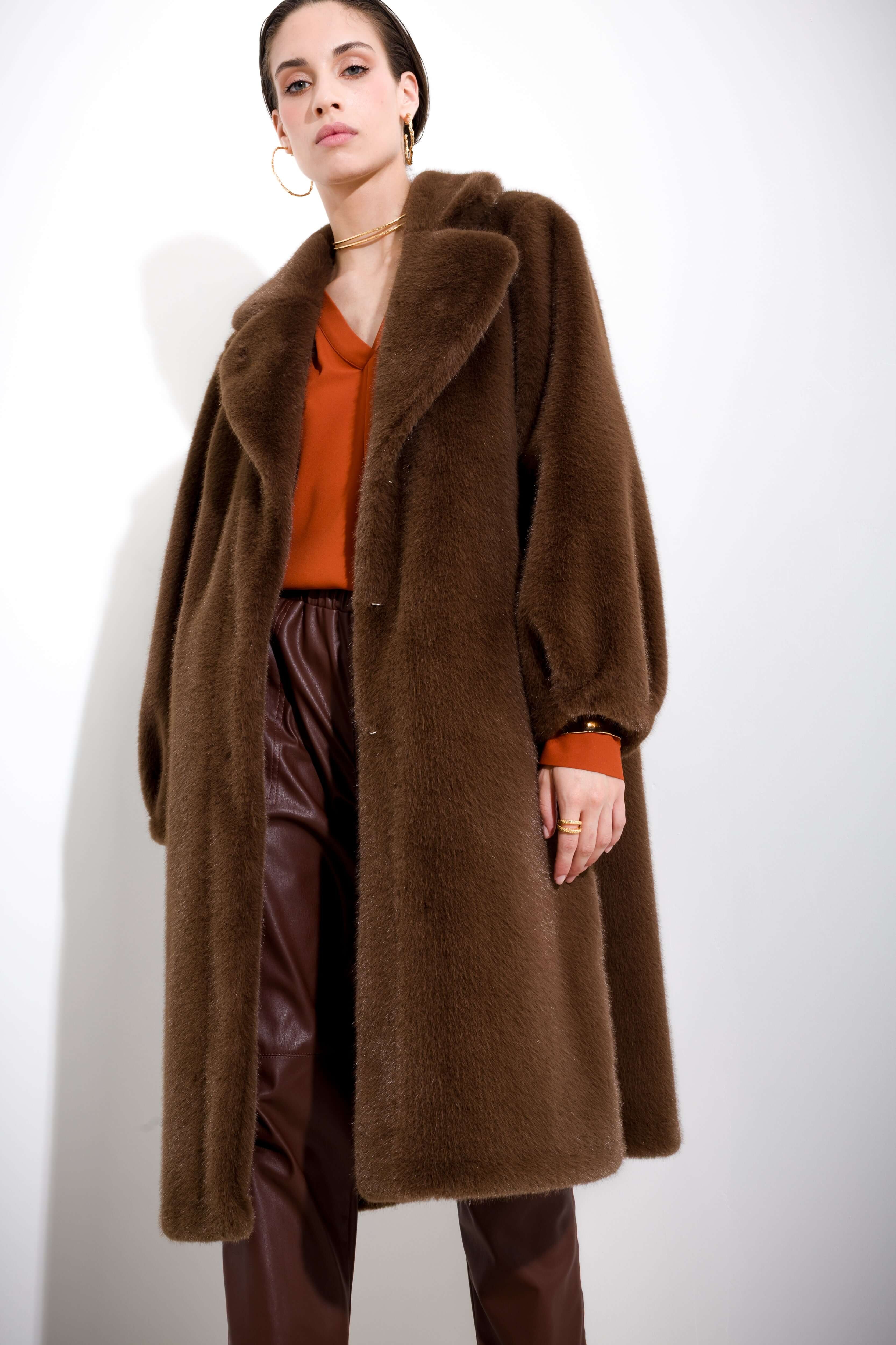 Cappotto lungo in ecovisone - Compagnia Italiana