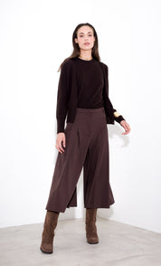 Wool canvas culottes