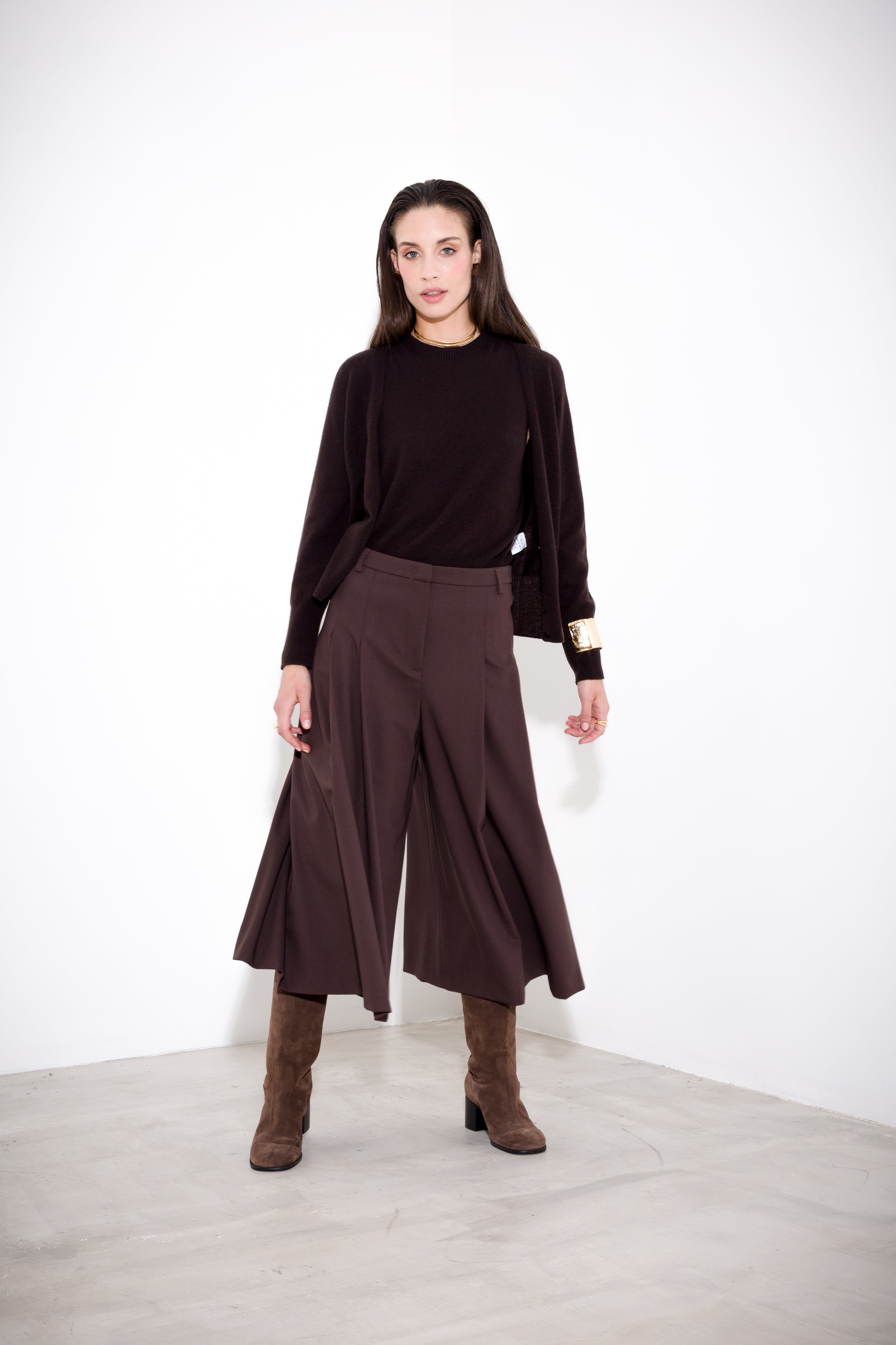Wool canvas culottes