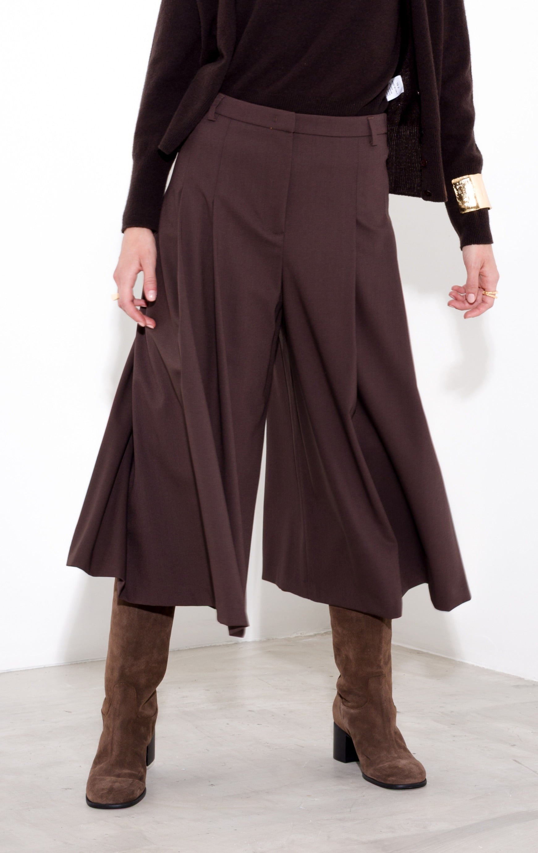 Wool canvas culottes