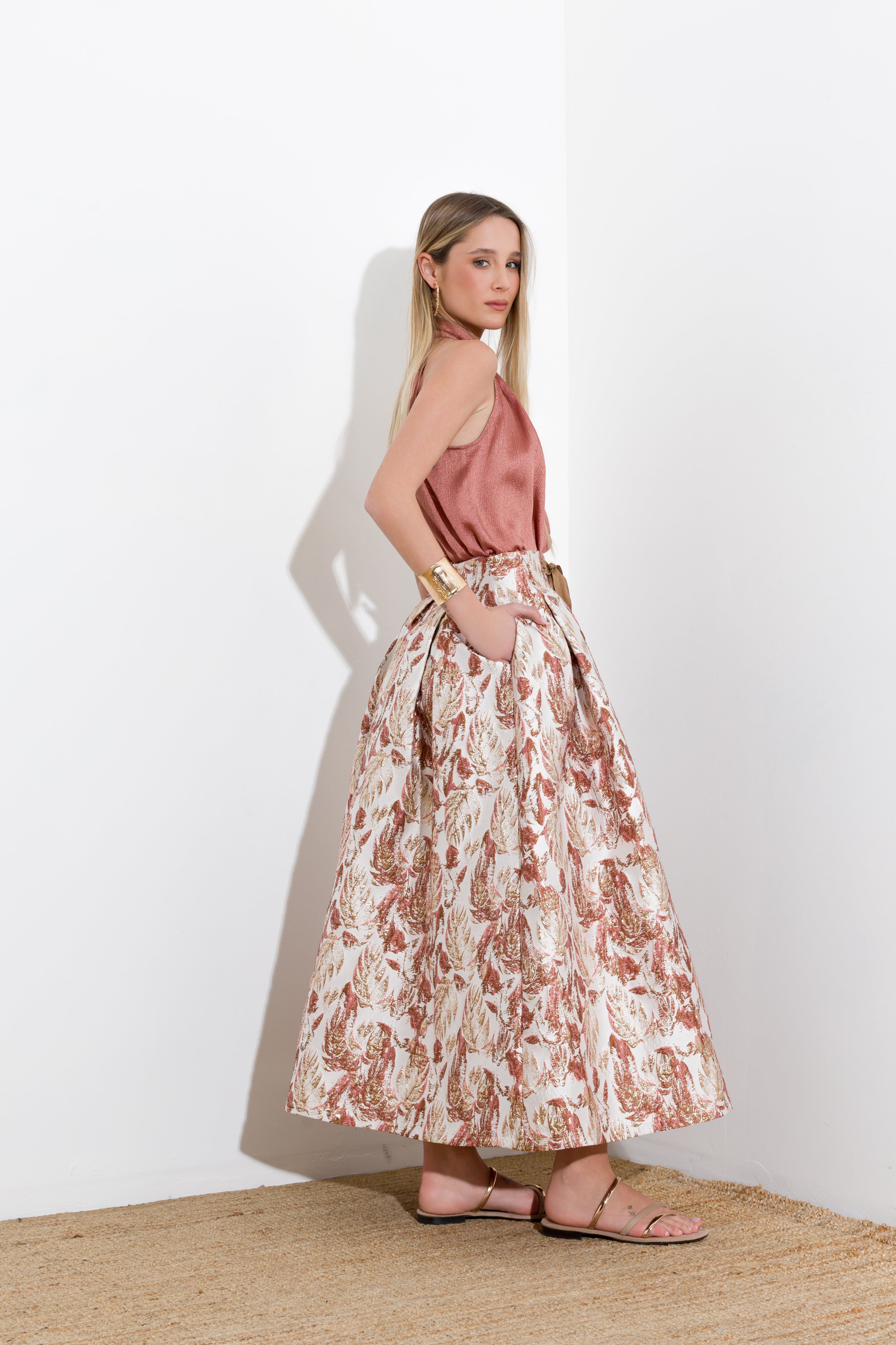 Gonna midi in broccato - Compagnia Italiana