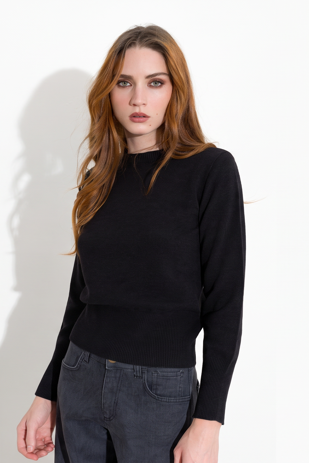 Maglia girocollo in lana e cashmere Friendly Sweater