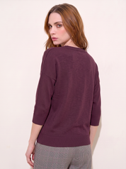 Maglia boxy in lana e cashmere con maniche 3/4 Friendly Sweater