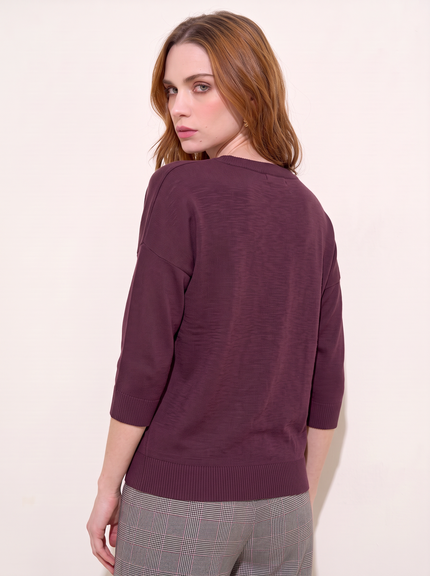 Maglia boxy in lana e cashmere con maniche 3/4 Friendly Sweater