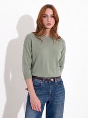 Maglia boxy in lana e cashmere con maniche 3/4 Friendly Sweater
