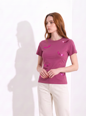 T-Shirt con dettagli paillettes